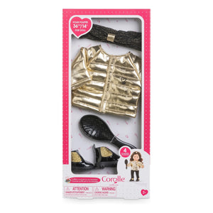 Corolle - Set de costura de chaqueta y accesorios para muñeca de 36 cm | Dorado