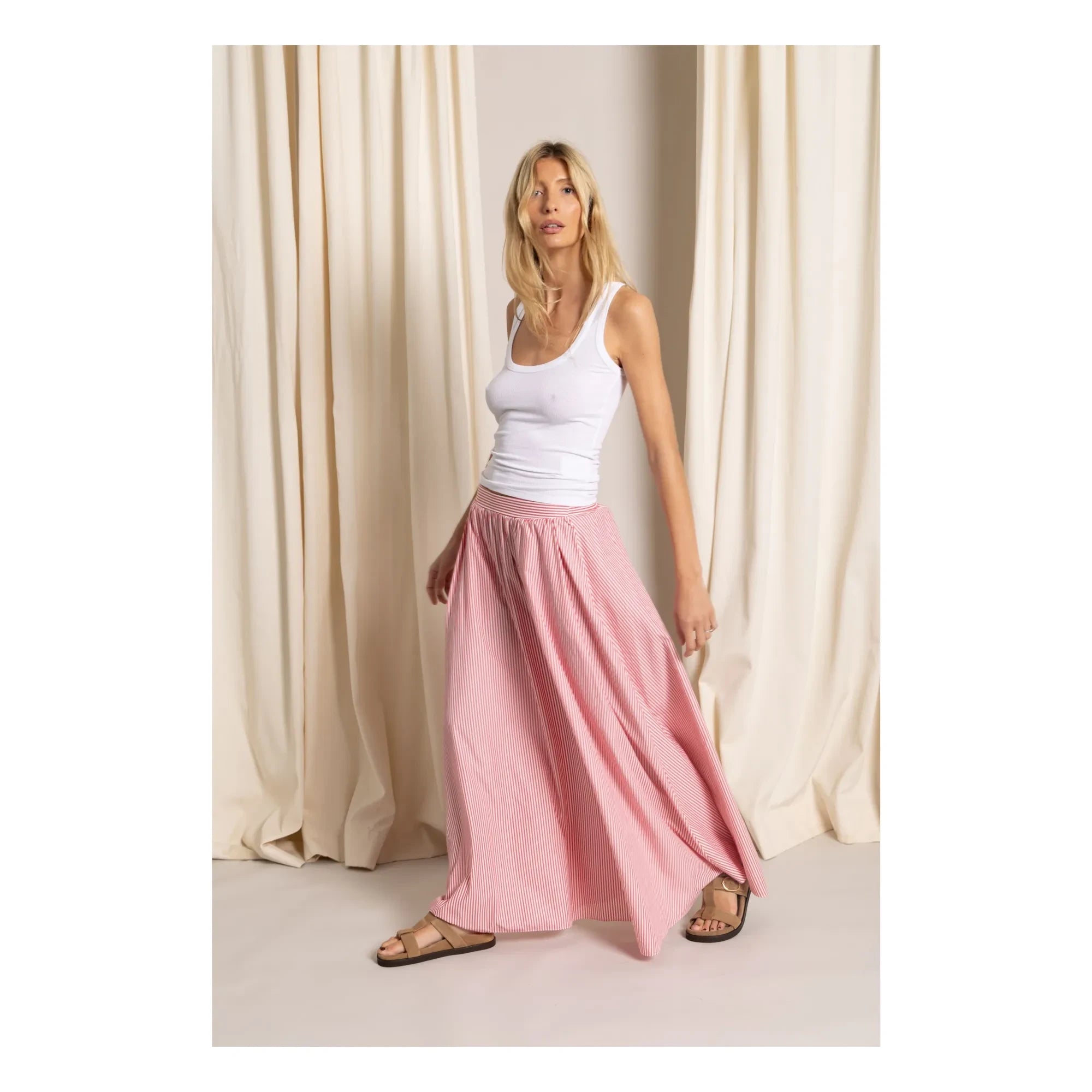 Smallable Mujer - Camiseta de tirantes acanalada Perla | Blanco