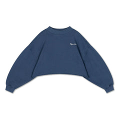 Repose AMS - Sudadera corta con logo de algodón orgánico | Azul Oscuro