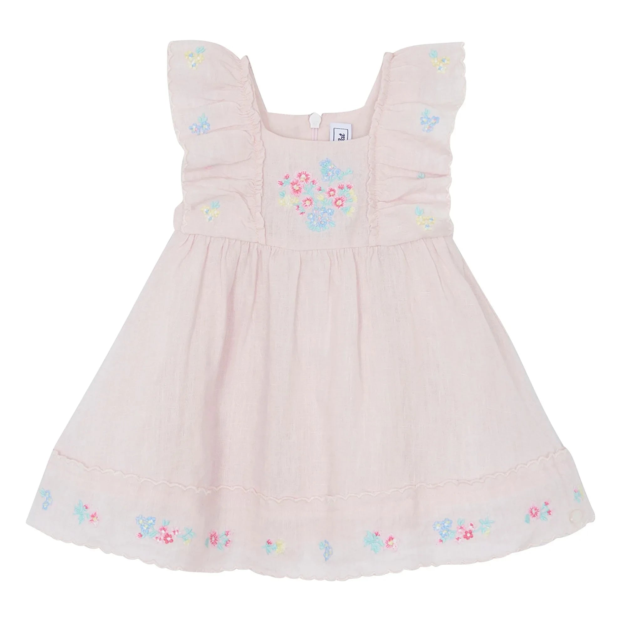 Tartine et Chocolat - Vestido Festón Bordado | Rosa Pálido