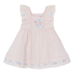 Tartine et Chocolat - Vestido Festón Bordado | Rosa Pálido