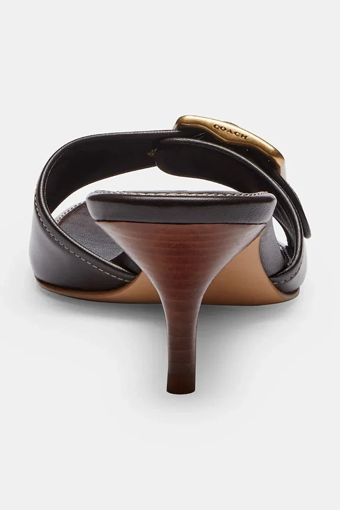 Coach sandalias de cuero de tacón bajo Margot Leather para mujer