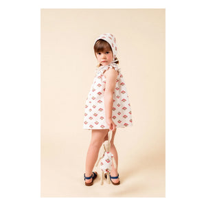 birinit - Conjunto de blusa con volantes y pijama de algodón orgánico Monzón | Blanco