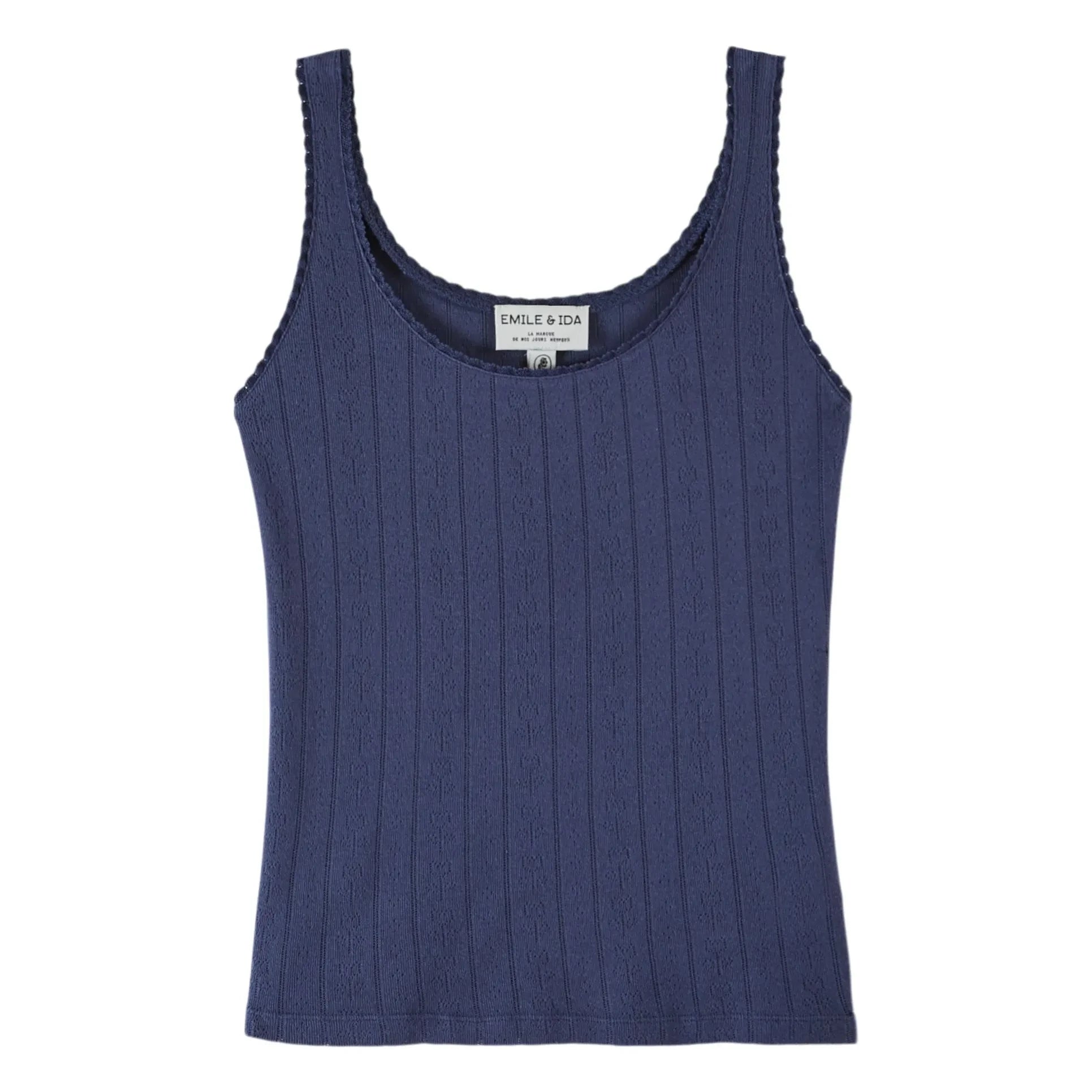 Emile et Ida - Camiseta sin mangas de algodón modal | Azul marino