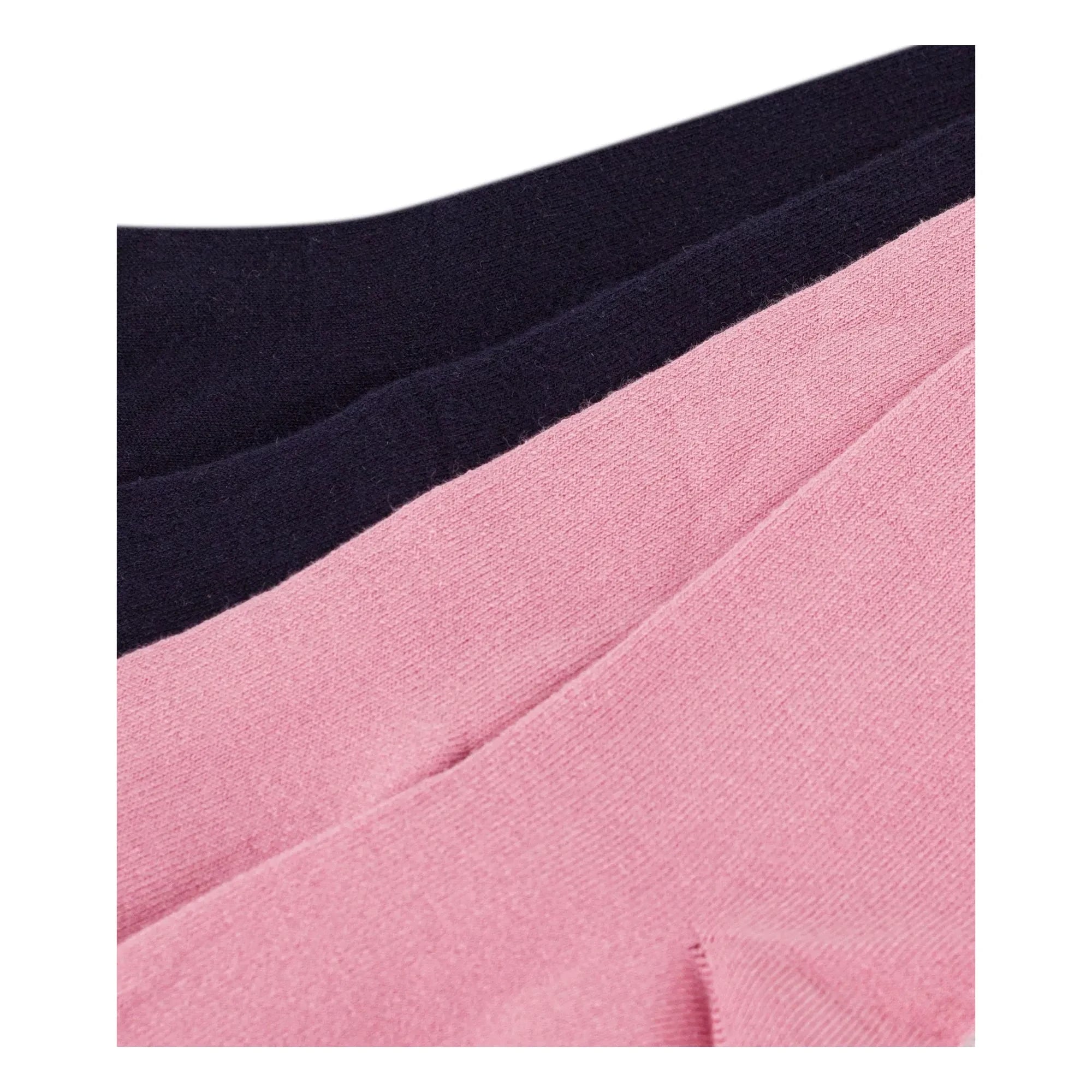 Petit Bateau - 2 Çift Organik Pamuk Düz Külotlu Çorap | Pembe