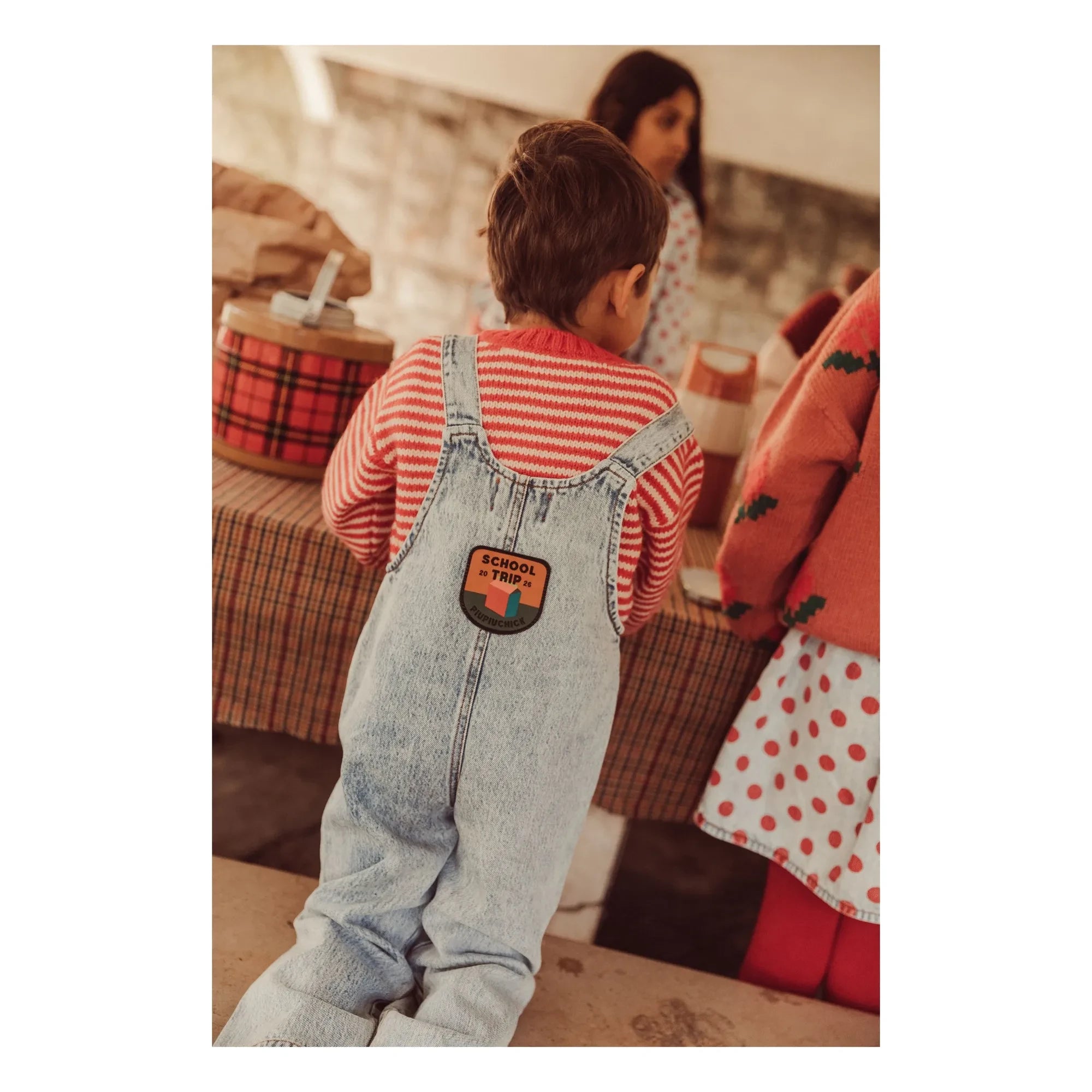 Piupiuchick - Okul Gezisi Denim Salopet | Açık Mavi