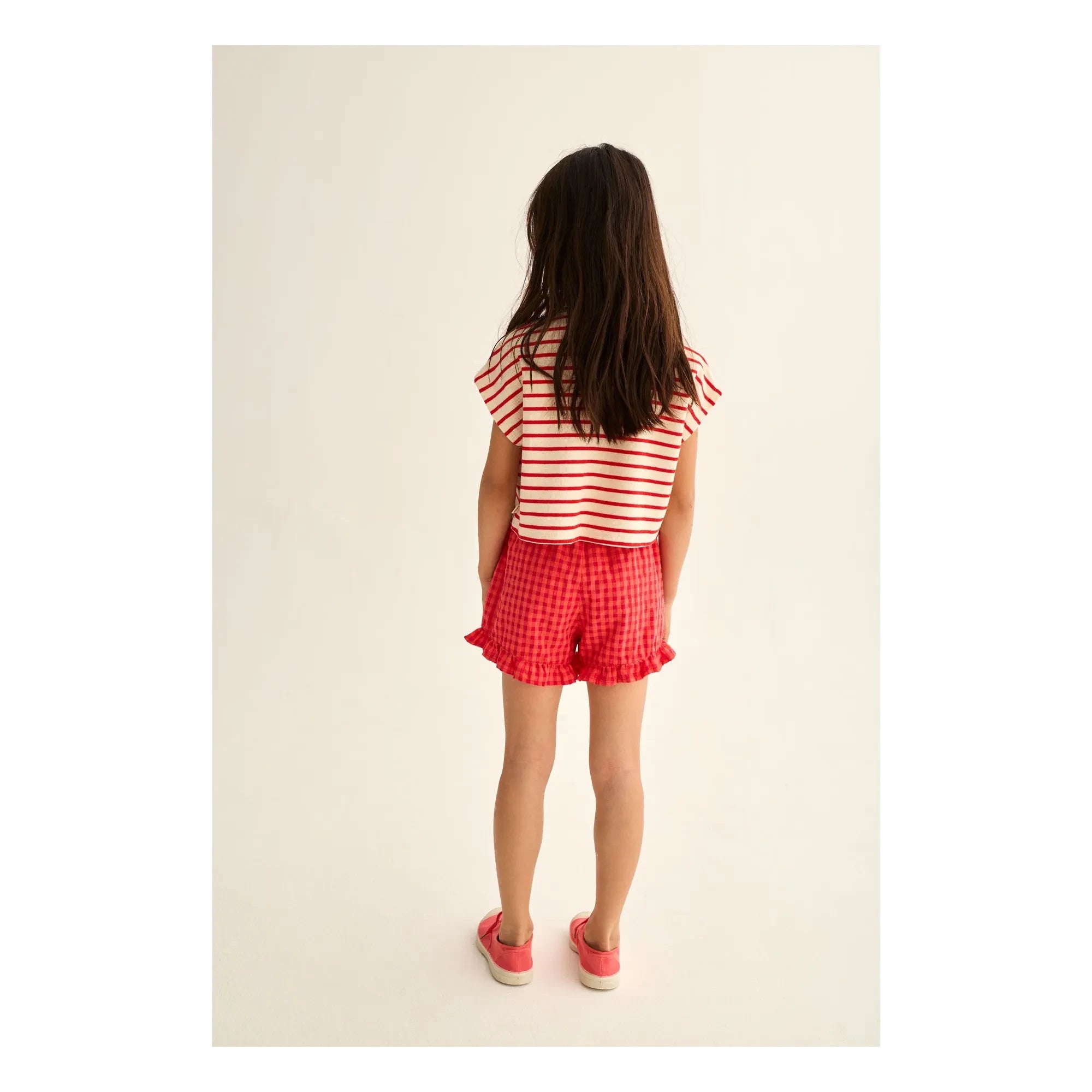Cozmo - Camiseta de algodón orgánico a rayas Selva | Rojo