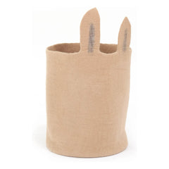 Muskhane - Cesto de fieltro con forma de conejo | Beige