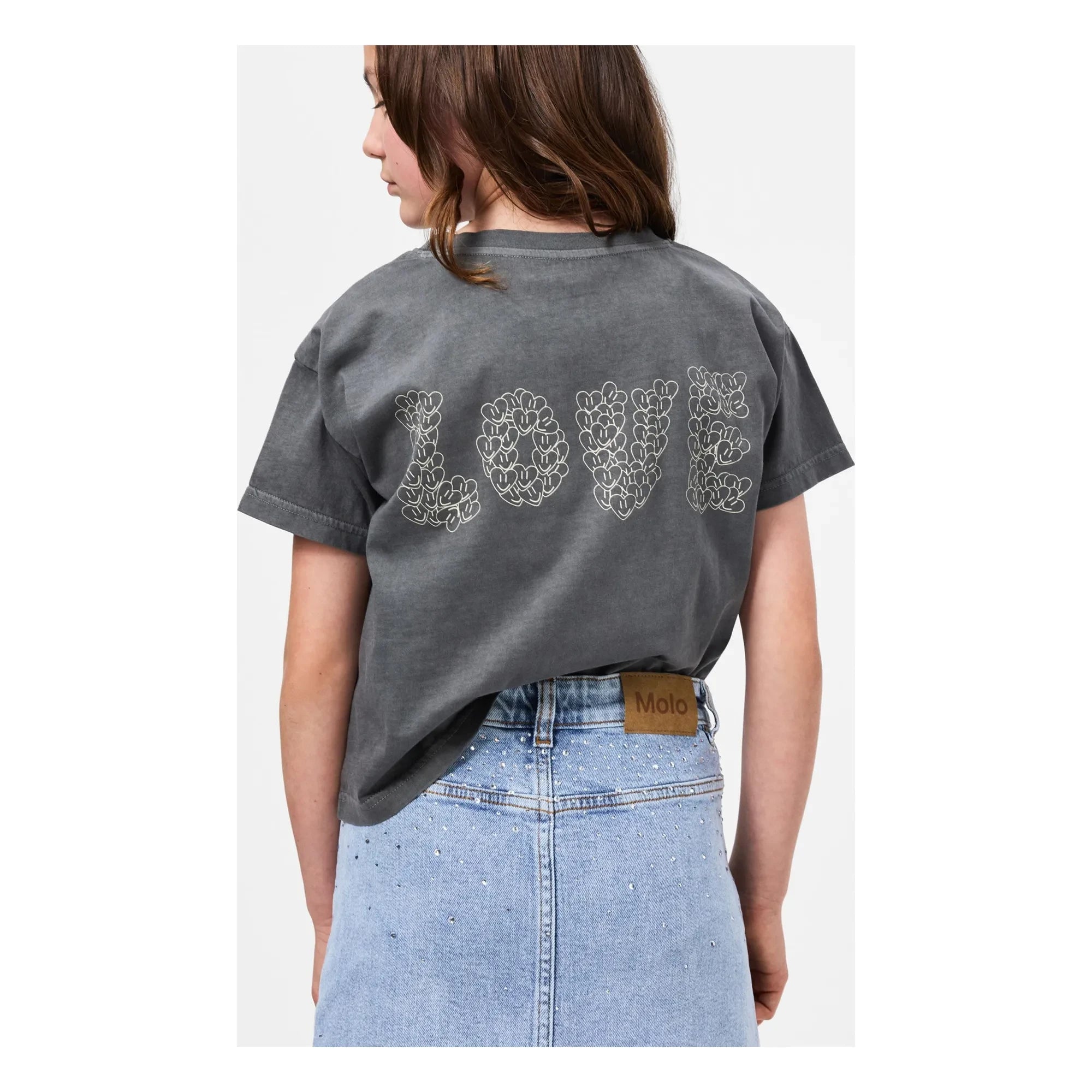 Molo - Camiseta de algodón orgánico Runi Love | Gris oscuro