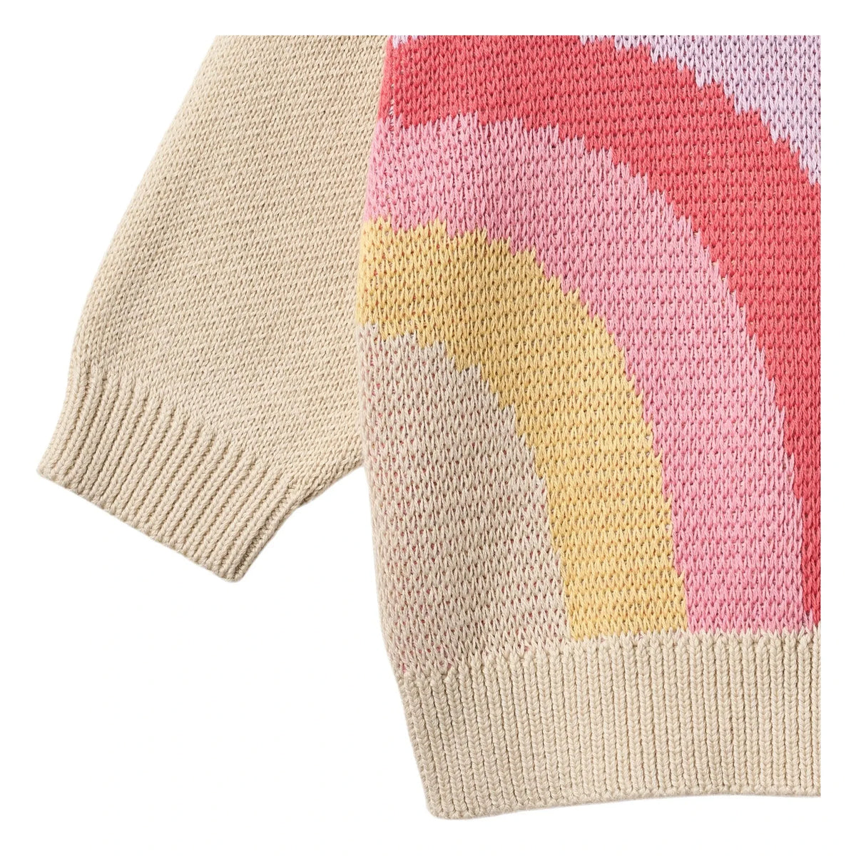 Wheat - Solveig Rainbow Jersey Jacquard de Algodón Orgánico | Crudo