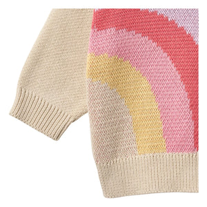 Wheat - Solveig Rainbow Jersey Jacquard de Algodón Orgánico | Crudo