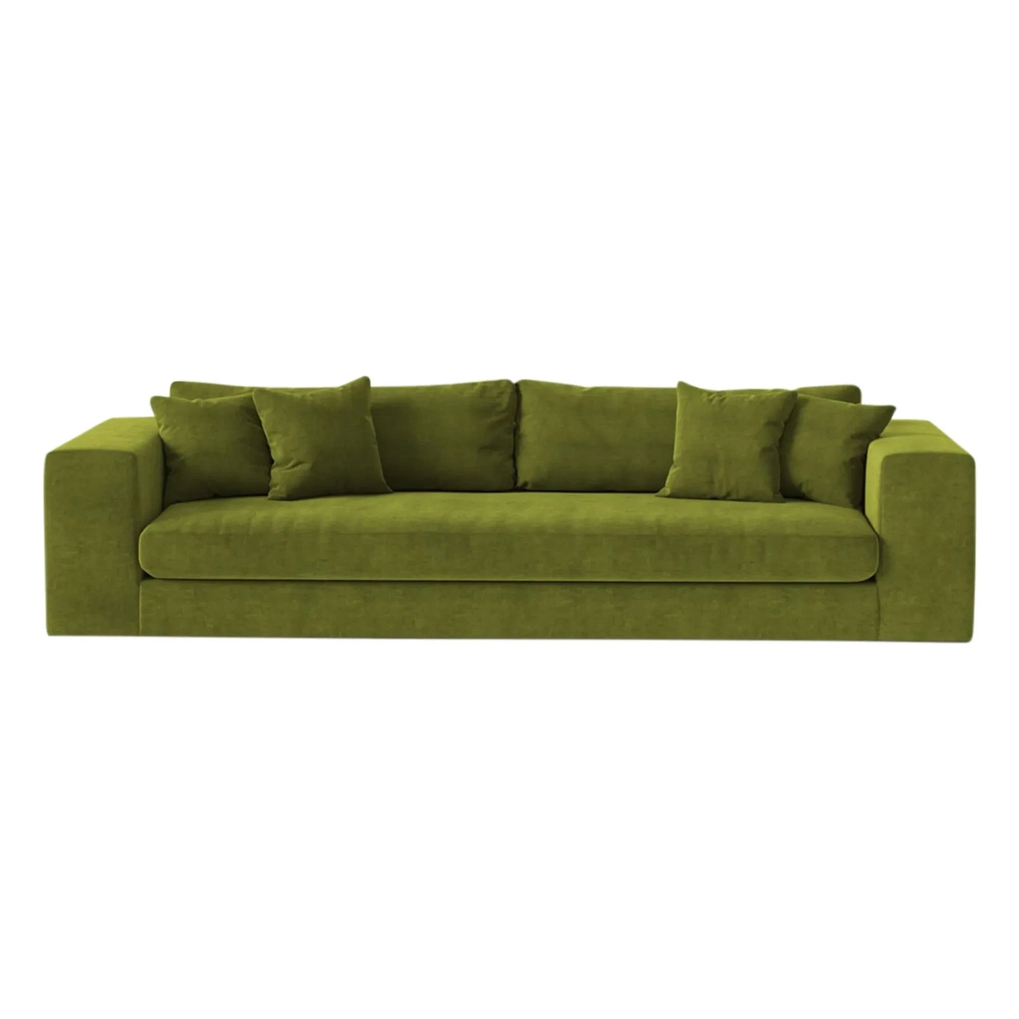 Sofá de 4 plazas Panac Edition - Bellechasse, terciopelo crudo - 275 cm | Verde musgo