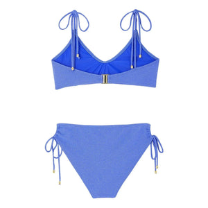 Lison Paris - Bahamas Traje de baño metálico de 2 piezas | Cobalto