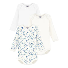 Petit Bateau - 3'lü Organik Pamuk Tilki Body Seti | Mavi