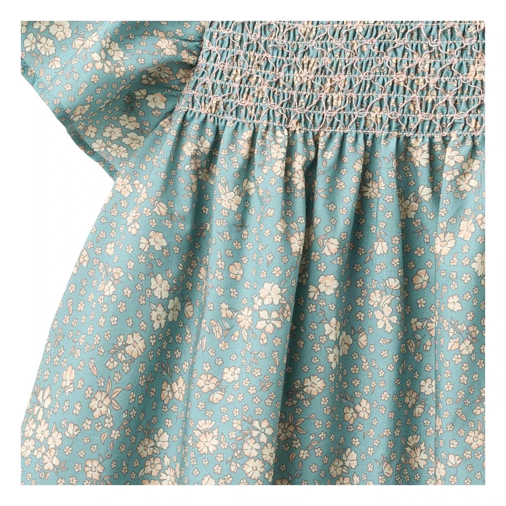 Wheat - Vestido Elva Fleurie de algodón orgánico | Azul claro