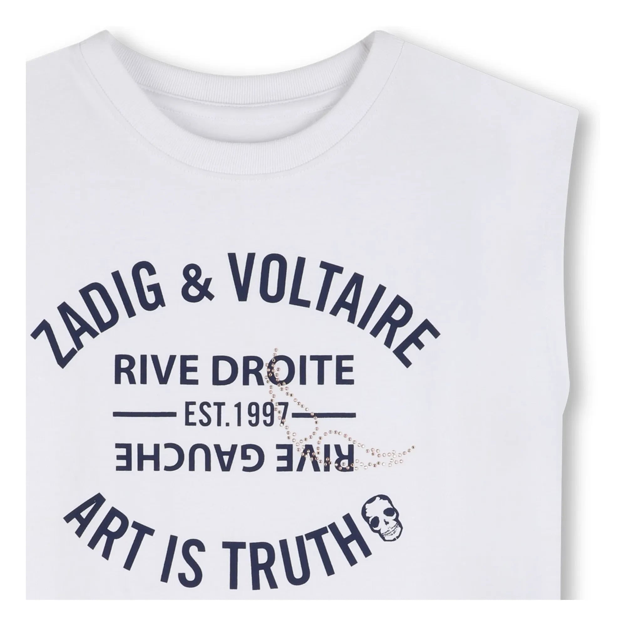 Zadig & Voltaire - Camiseta de punto Logo Strass | Blanco