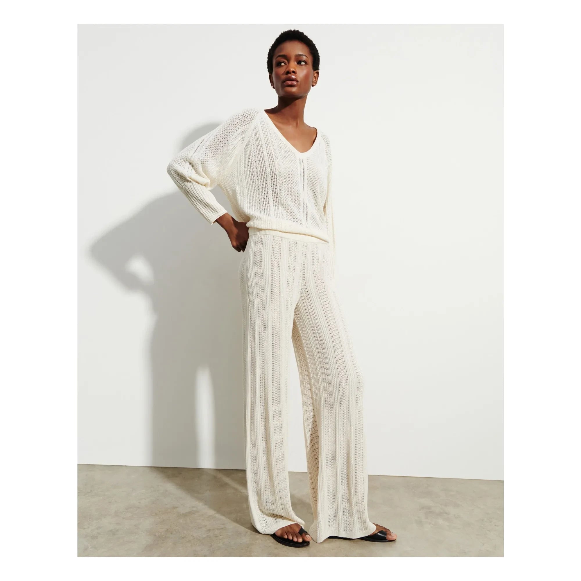 Bompard - Pantalón de Cachemira y Seda Pointelle | Natural