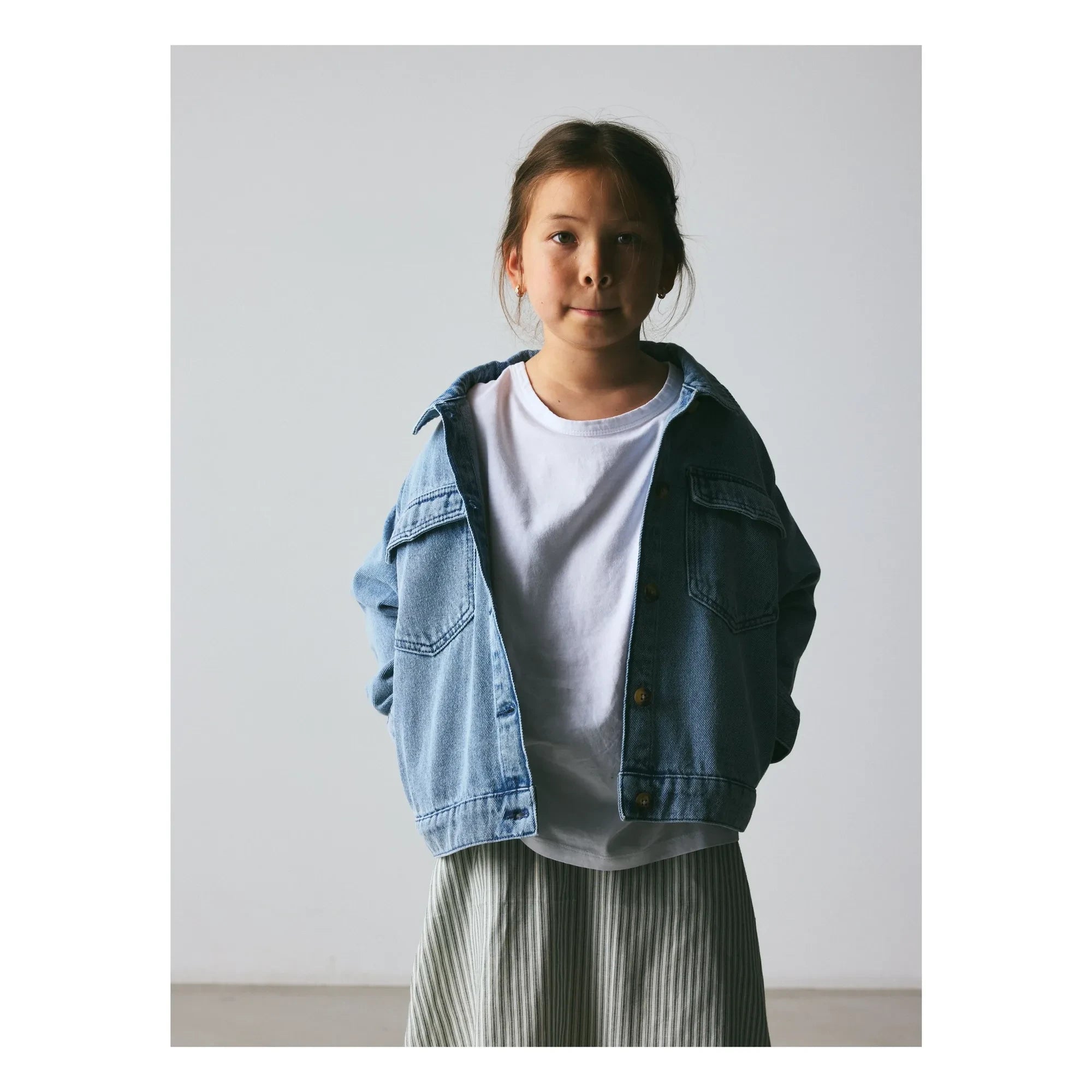brunobruno nation - Chaqueta de algodón orgánico Denim Lou | Azul claro