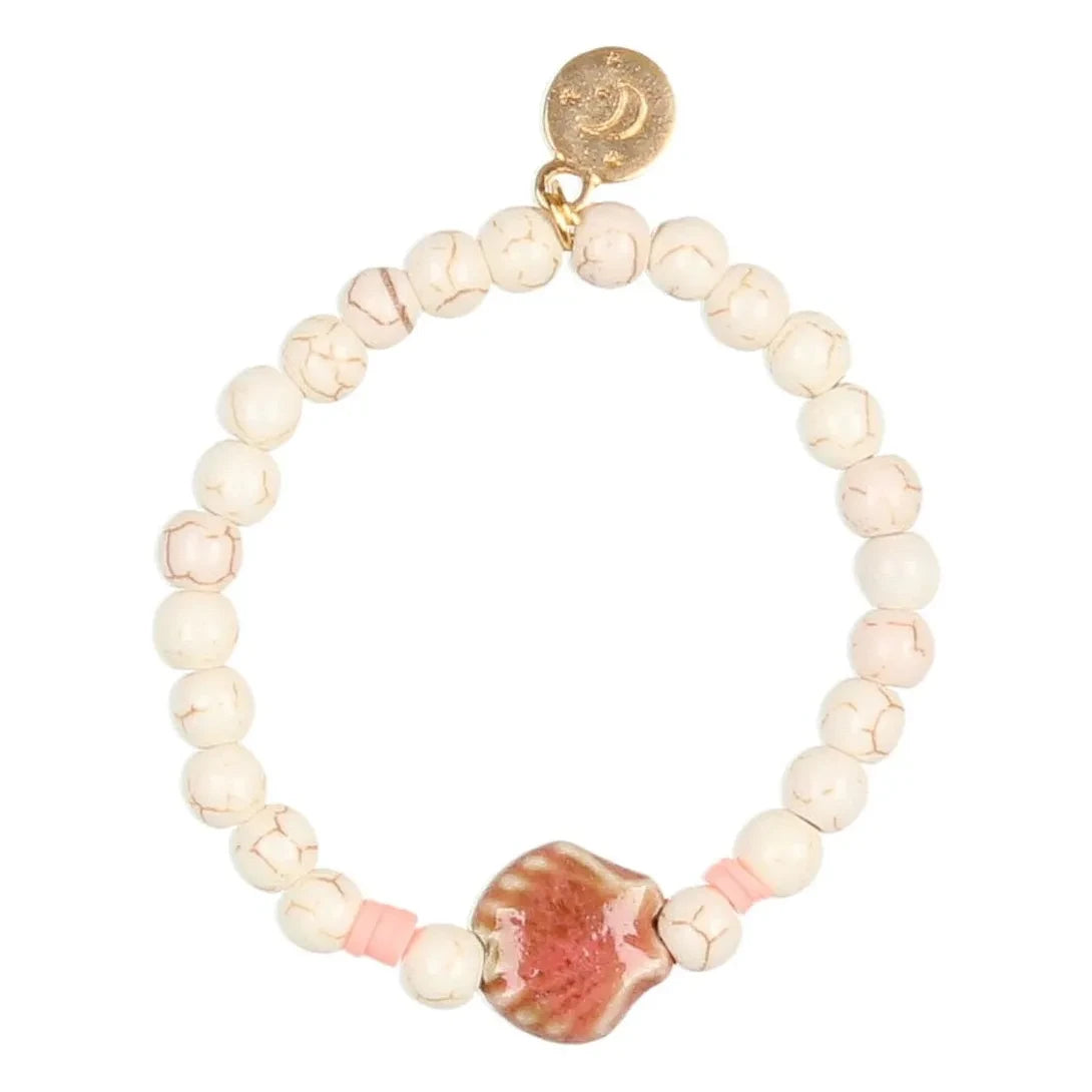 Búho - Pulsera de conchas | Rosa chicle