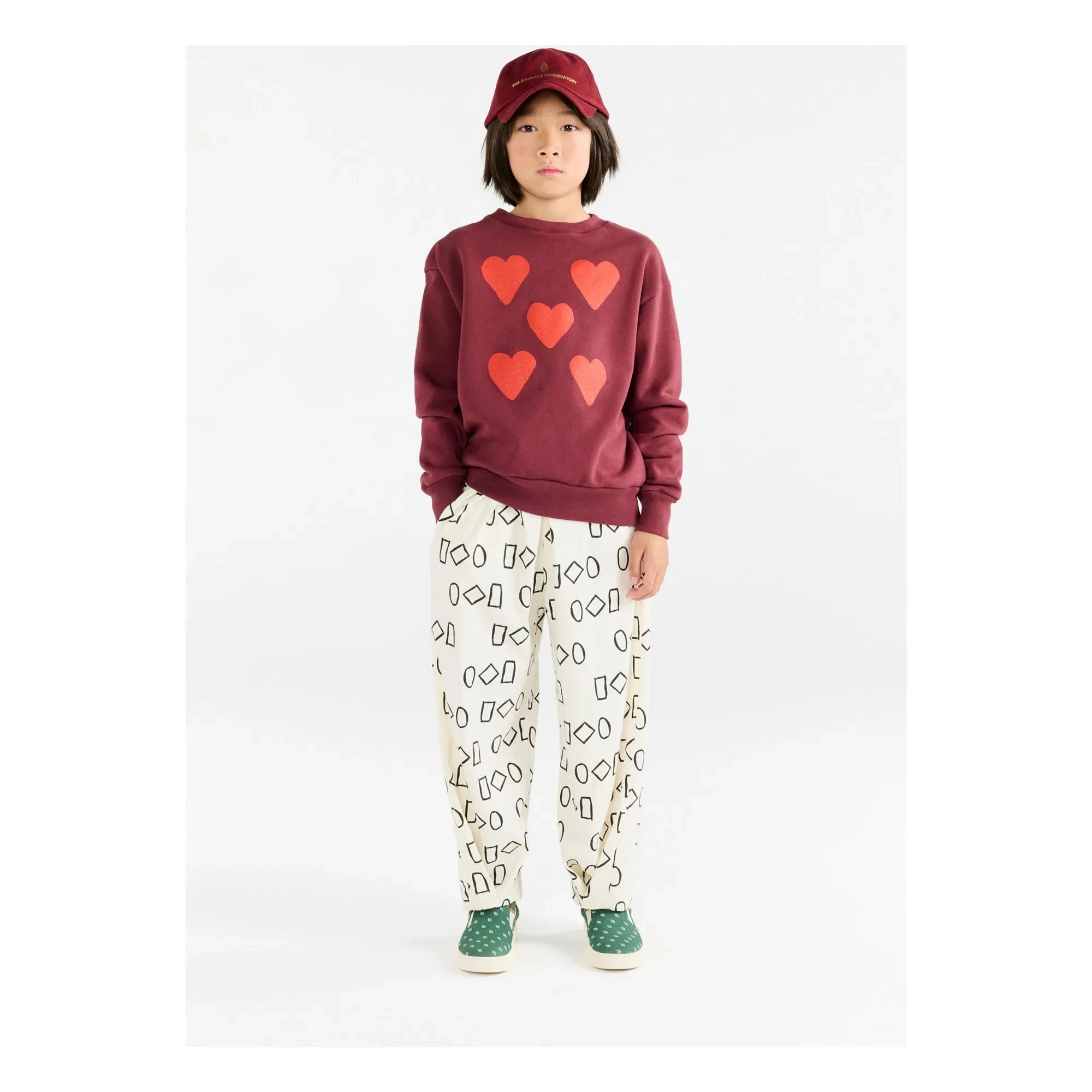 The Animals Observatory - Sudadera con osos y corazones | Burdeos