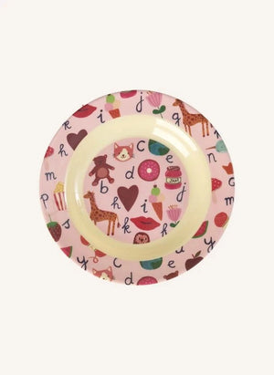 Arroz - Tazón de sopa de melamina ABC | Rosa claro