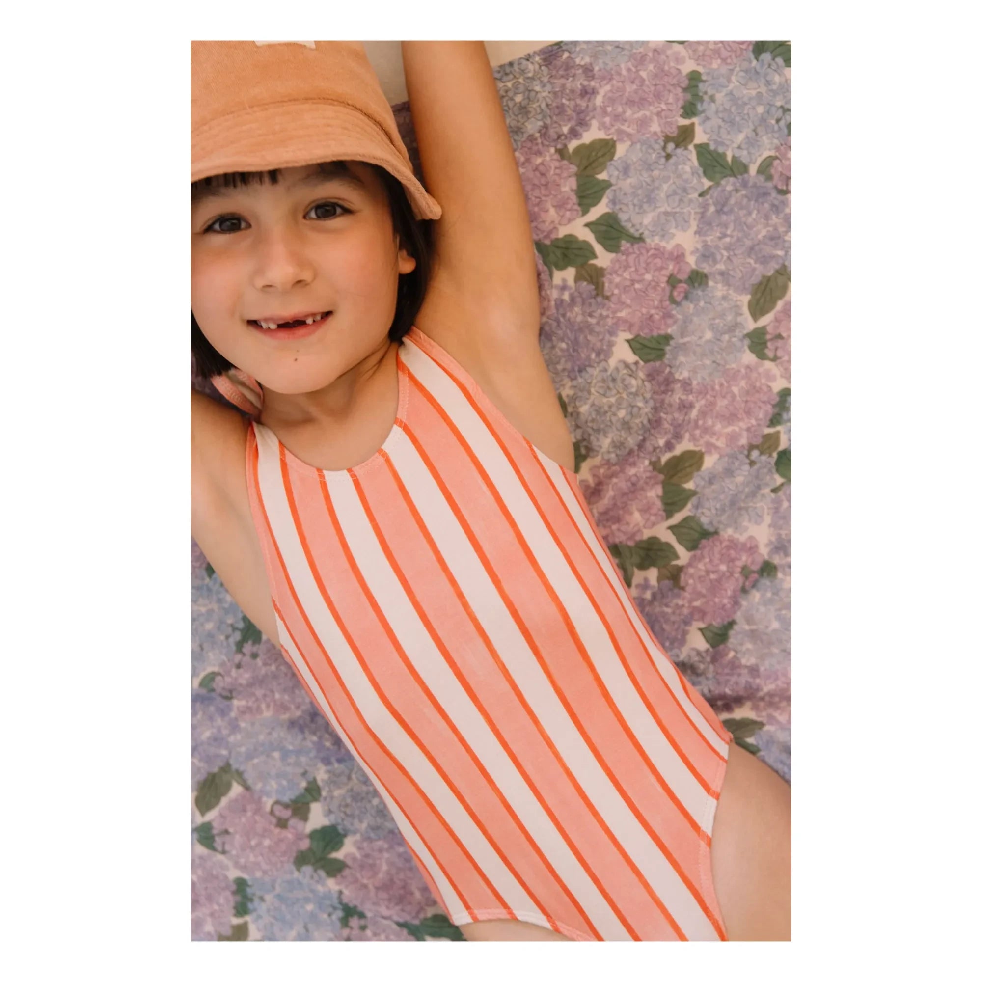 Studio Bohème - Traje de baño de algodón orgánico a rayas Roberta | Rosa
