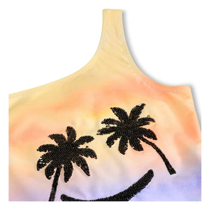 Molo - Bañador Asimétrico Nai Sunset Smile Fibras Recicladas | Naranja