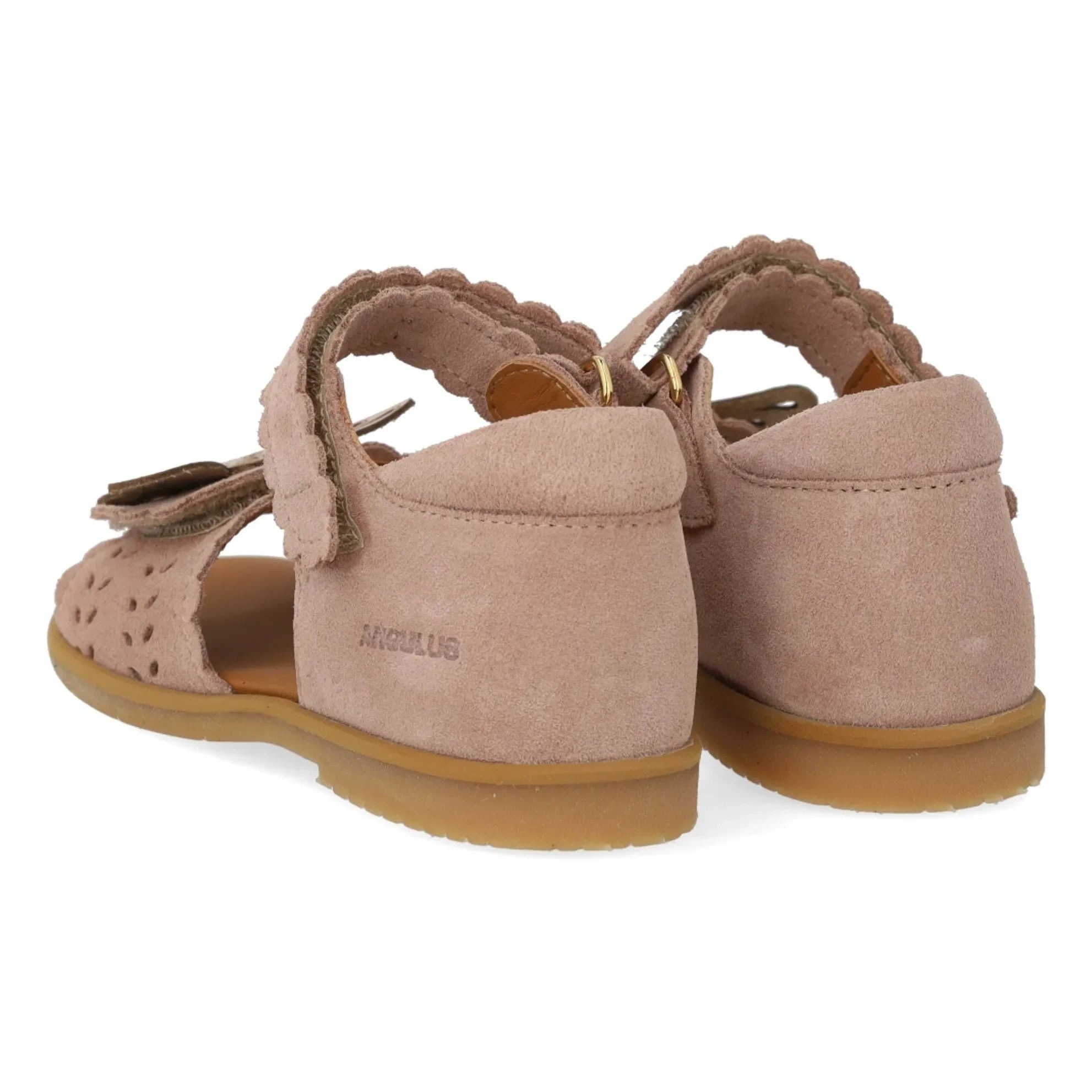Angulus - Sandalias de ante mariposa | Rosa empolvado