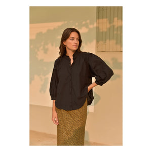 Marlot Paris - Blusa Dahlia Seersucker - Colección Mujer | Negro