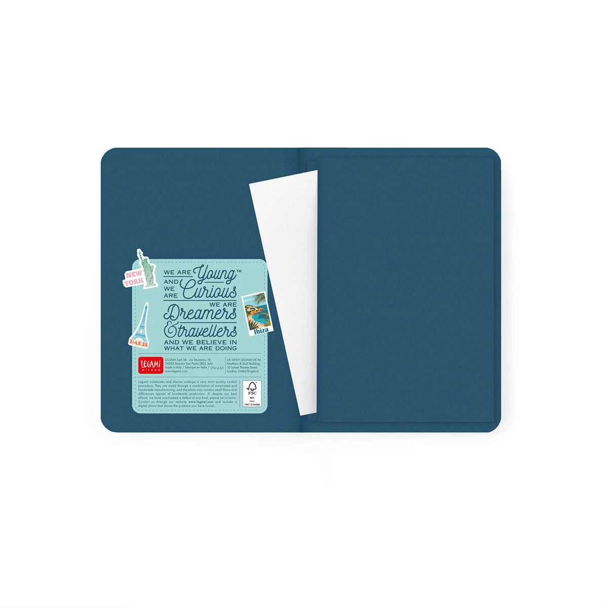 Legami - Diario Fotográfico Semanal de 16 Meses para 2026/2027 - Stickers de Viaje - Pequeño con Cuaderno