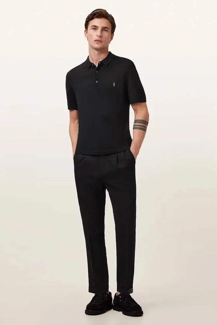AllSaints Camiseta polo de lana para hombre MODE