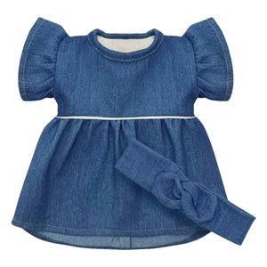 Minikane - Ropa de muñeca Vestiaire - Vestido Daisy y diadema de gasa de algodón | Denim