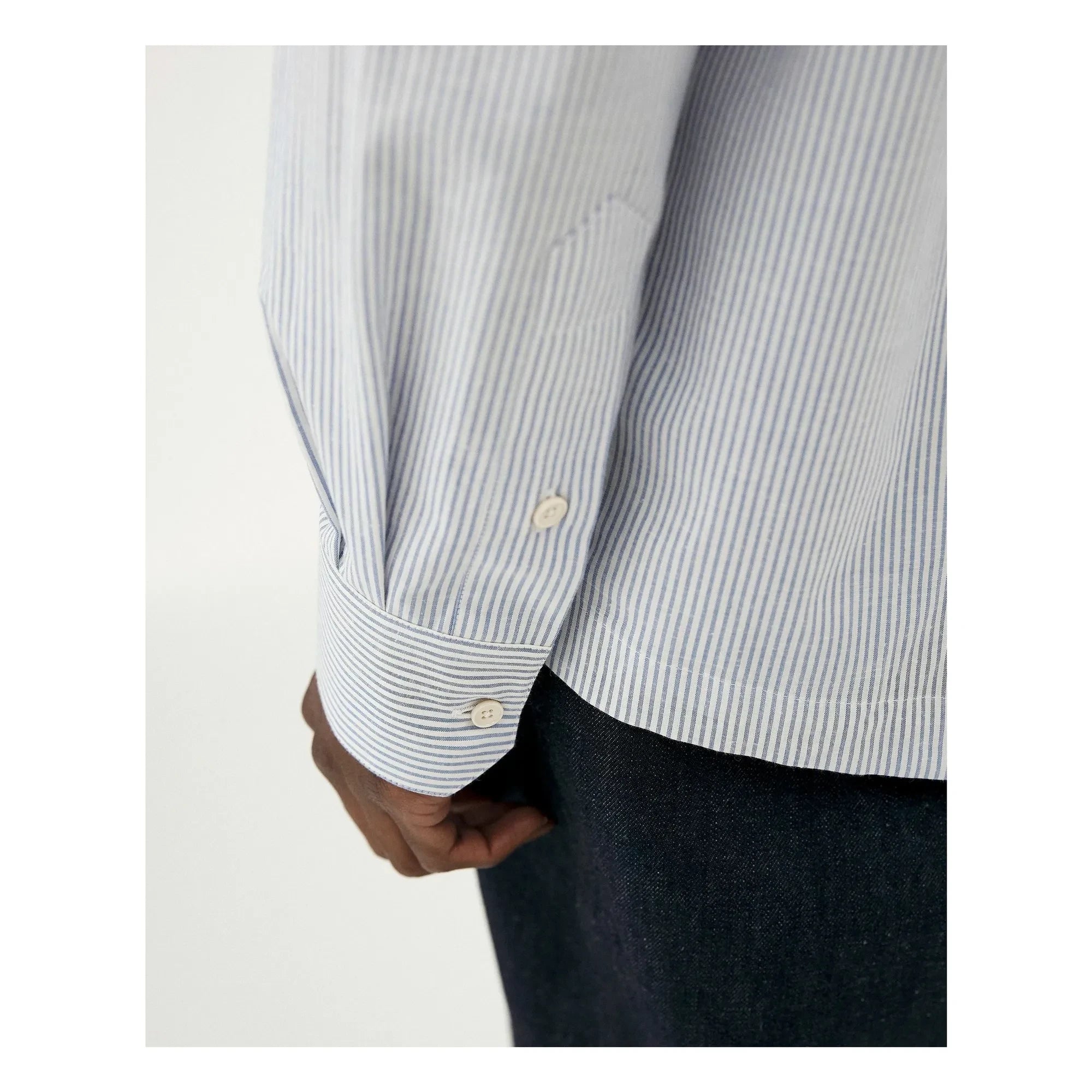 Noyoco - Camisa De Algodón Orgánico De Raya Bora | Azul Claro