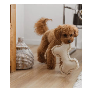 Cafide - Juguete para perro con forma de hueso | Blanco roto