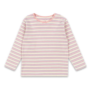 Konges Sløjd - Camiseta acanalada a rayas Ella Algodón orgánico | Rosa