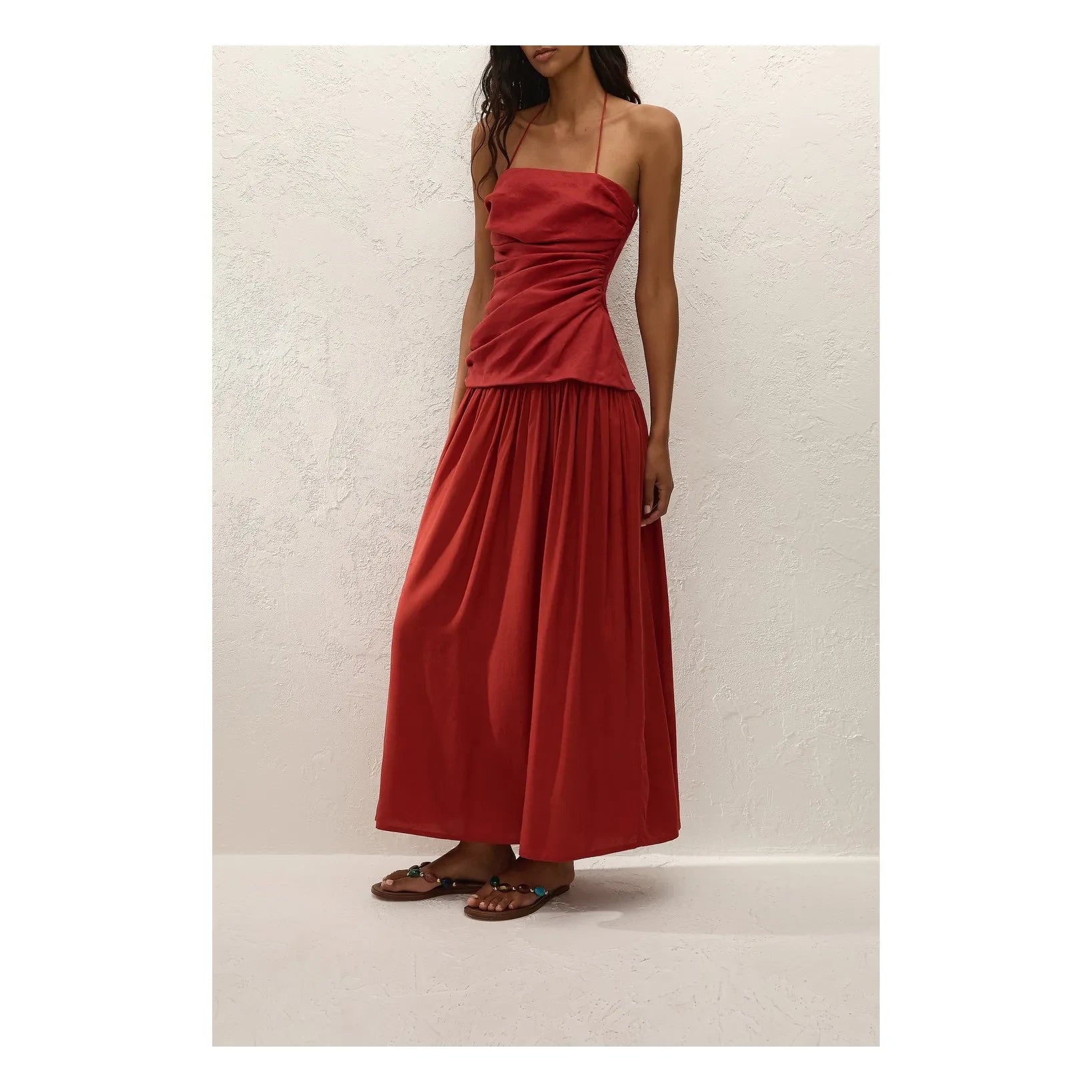 Faithfull the Brand - Vestido Maxi de Algodón Notte | Terracota