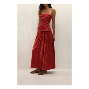 Faithfull the Brand - Vestido Maxi de Algodón Notte | Terracota