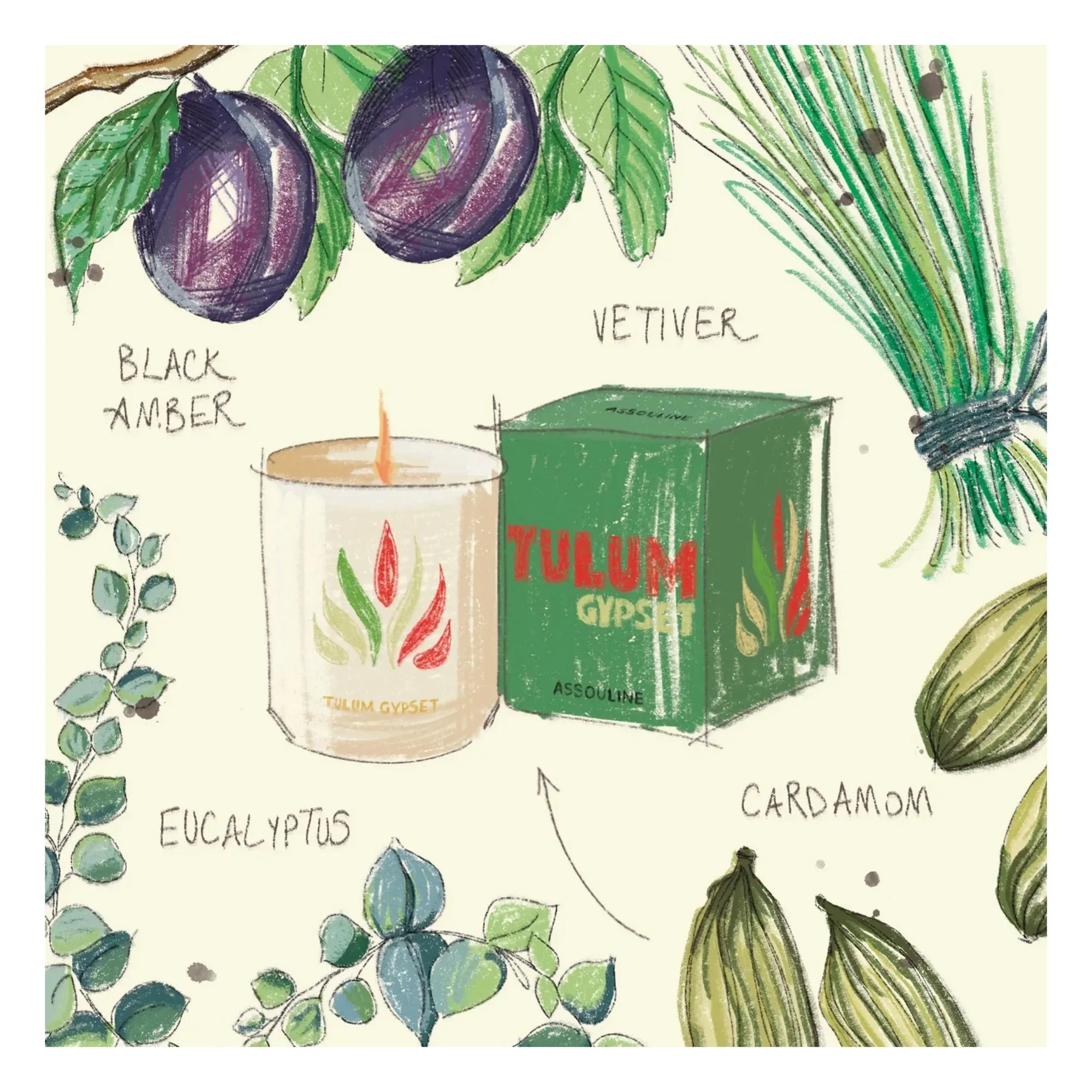 Assouline - Vela de cerámica Tulum | Verde
