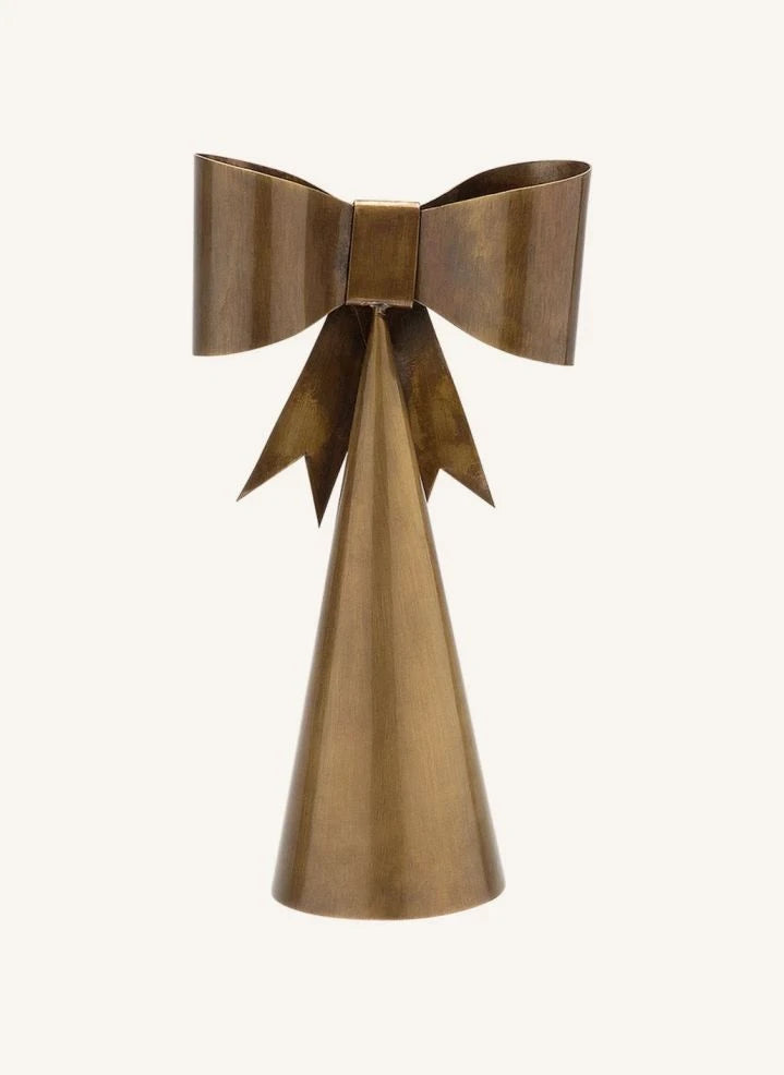 Anna + Nina - Radiant Ribbon adorno para la parte superior del árbol de Navidad | Dorado