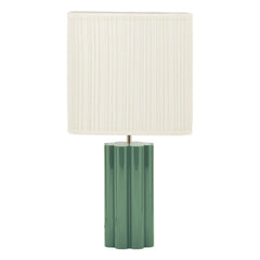 The Socialite Family - Lámpara de mesa Gioia lake de madera y algodón plisado - Versión EU (220 V) | Verde almendra
