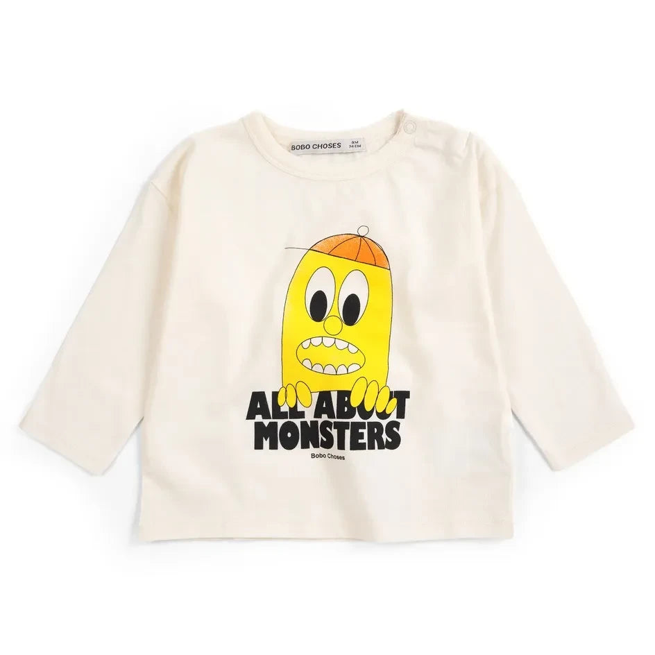 Bobo Choses - All About Monsters Tişört Organik pamuk | Ekru