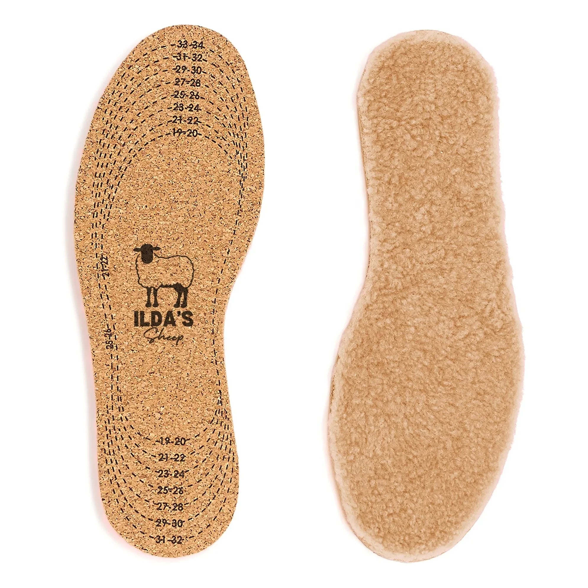 Oveja de ILDA - Suelas de lana merina y corcho | Beige