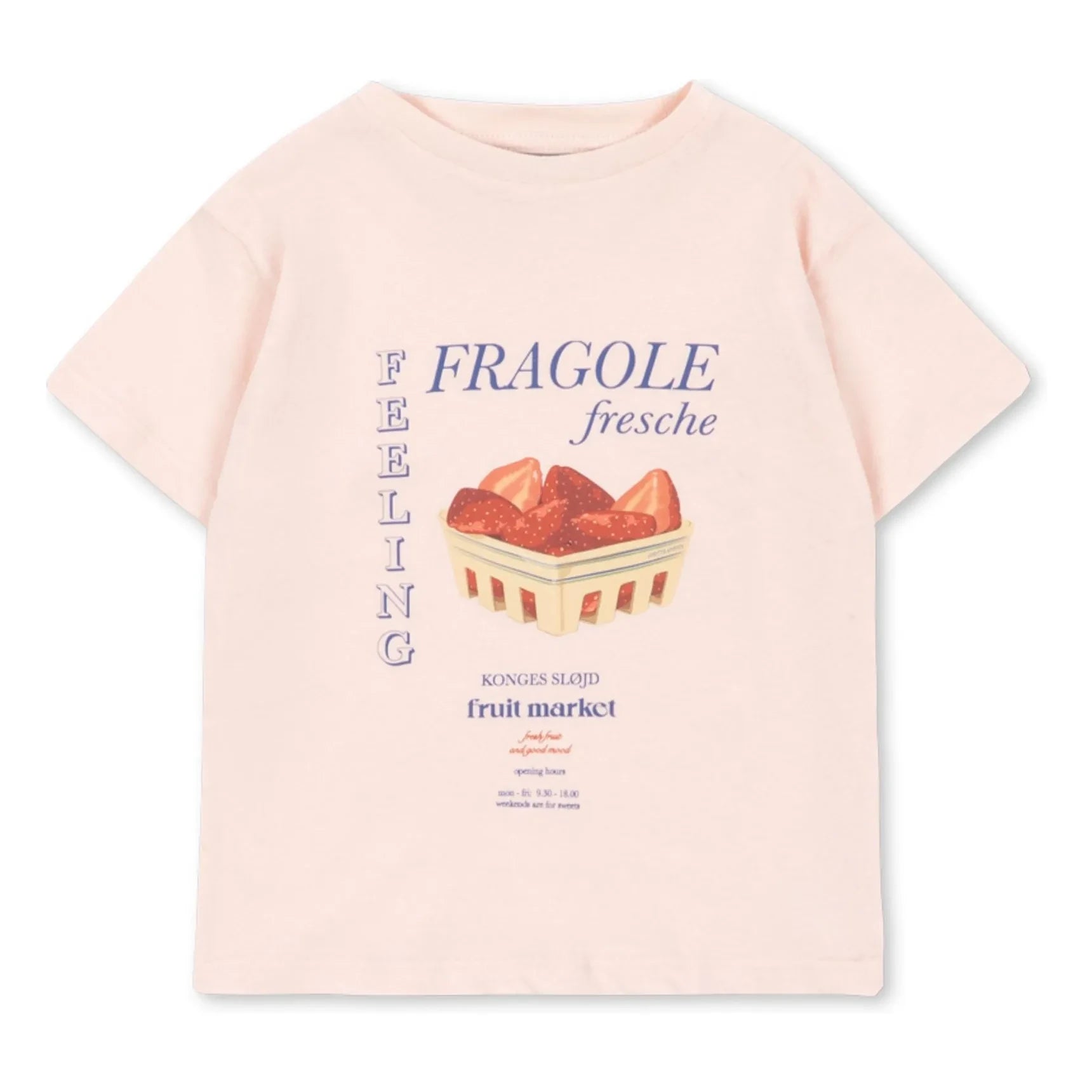 Konges Sløjd - Camiseta Era Fresa de algodón orgánico | Rosa pálido