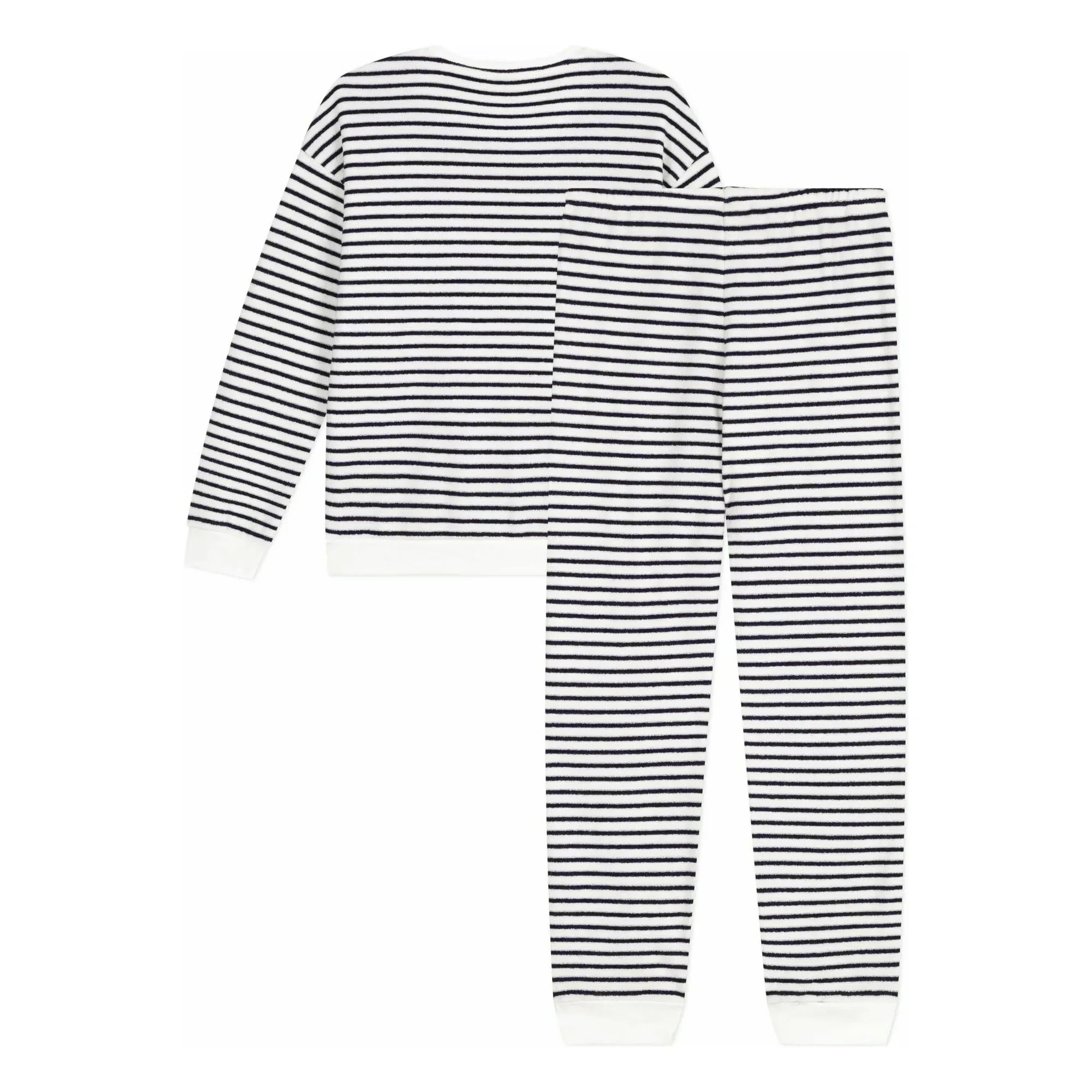 Petit Bateau - Pijama de toalla de rayas | Crudo