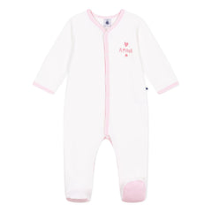 Petit Bateau - Pijama de Velours Amour | Blanco