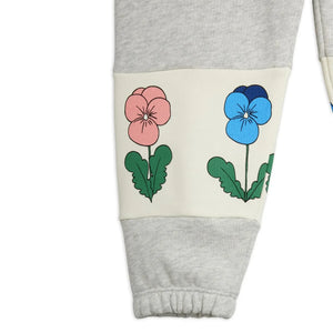 Mini Rodini - Organik Pamuk Çiçek Jogger | Heather Grey