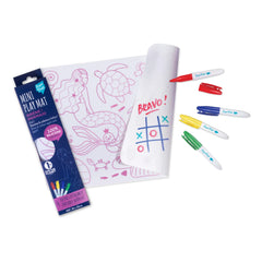 Superpetit - Mini mantel individual de silicona reversible para colorear, con 4 rotuladores - Sirena