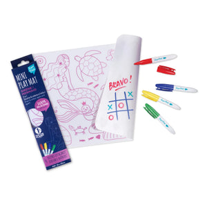 Superpetit - Mini mantel individual de silicona reversible para colorear, con 4 rotuladores - Sirena