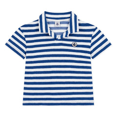 Petit Bateau - Polo de rizo a rayas | Azul