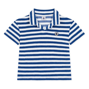 Petit Bateau - Polo de rizo a rayas | Azul